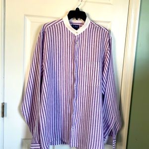 Paul Fredrick linen men  casual shirt. Size LT.